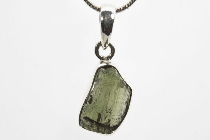 Green Moldavite Tektite Pendant ( g) - Czech Republic #317535